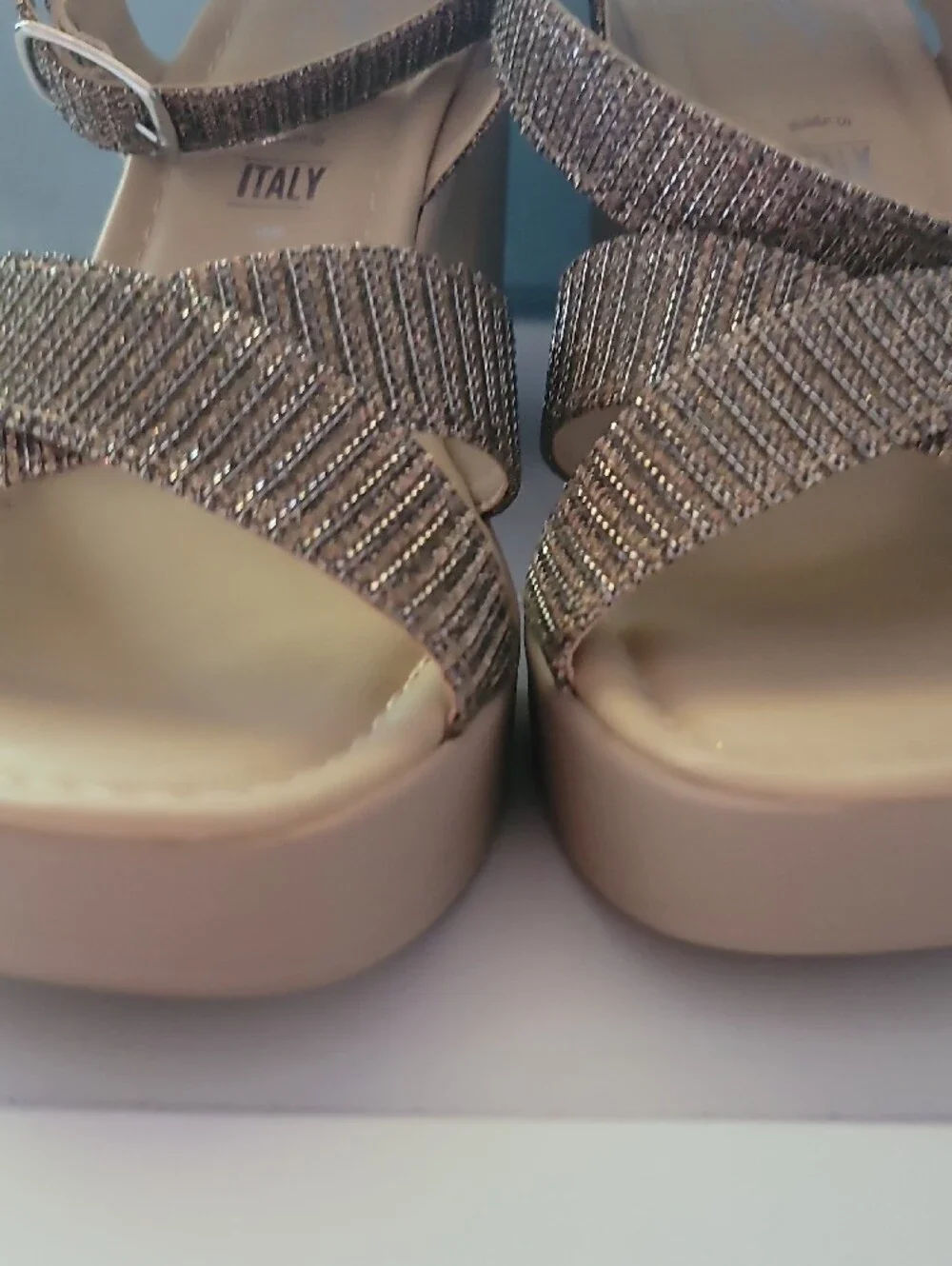 Seychelles Metallic Gold Crisscross Platform Sandals NEW  InTHEbox MADE IN ITALY